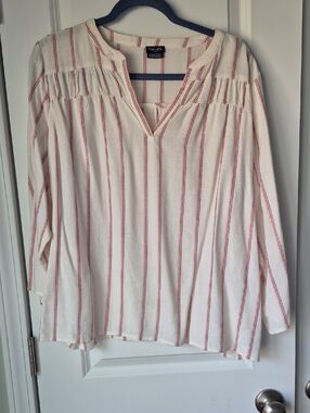 Absolutely So Cute With Rouching. Red/white Stripes. XL